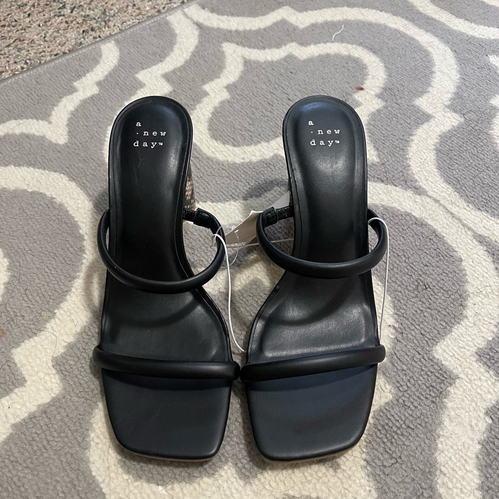 A New Day Black Heeled Sandals